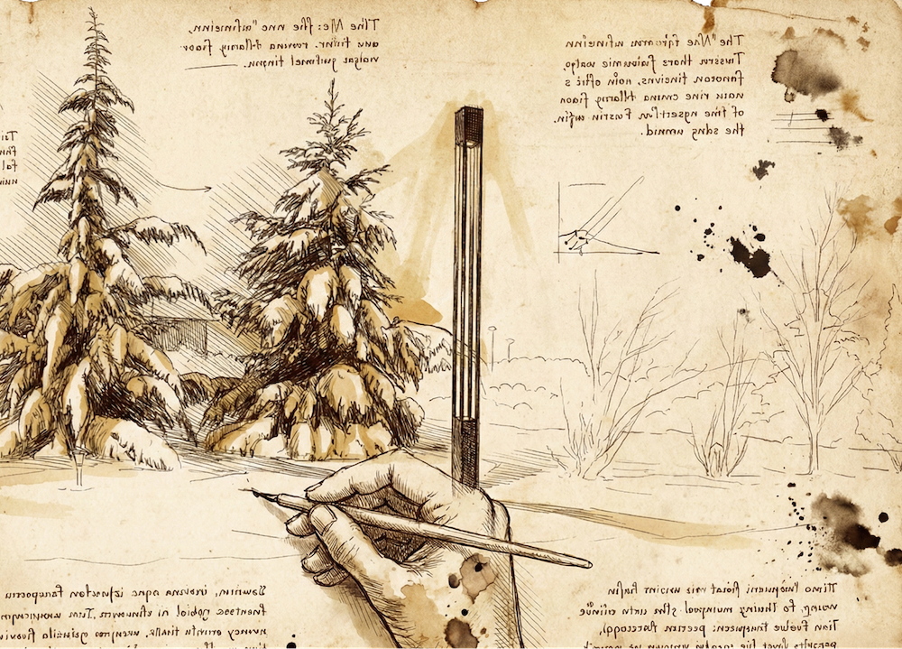 DaVinci Sketch Being Drawn DaVinci Sketch Being Drawn