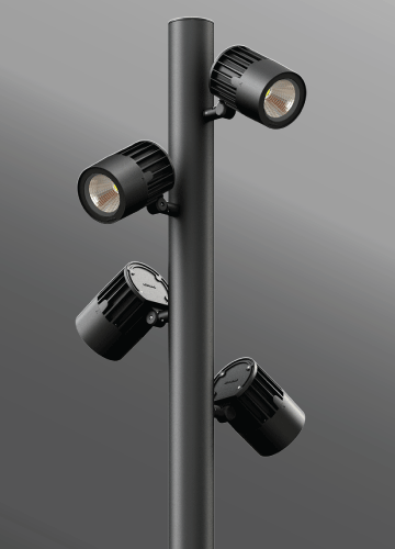 Click to view Ligman Lighting's Odessa Cluster Pole Mounted Floodlights (model UOD-2102X).