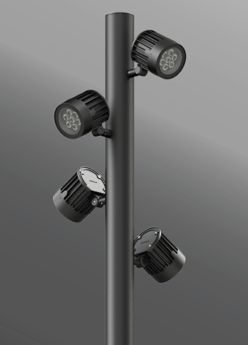 Ligman Lighting's Odessa Cluster Pole Mounted Floodlights (model UOD-2102X).