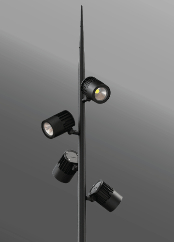 Click to view Ligman Lighting's Odessa Cluster Spike Pole (model UOD-2103X).