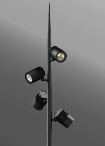 Click to view Ligman Lighting's  Odessa Cluster Spike Pole (model UOD-2103X).