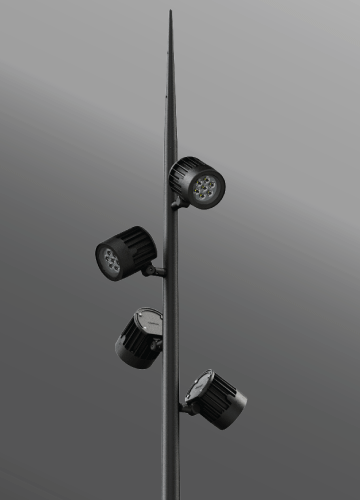 Ligman Lighting's Odessa Cluster Spike Pole (model UOD-2103X).